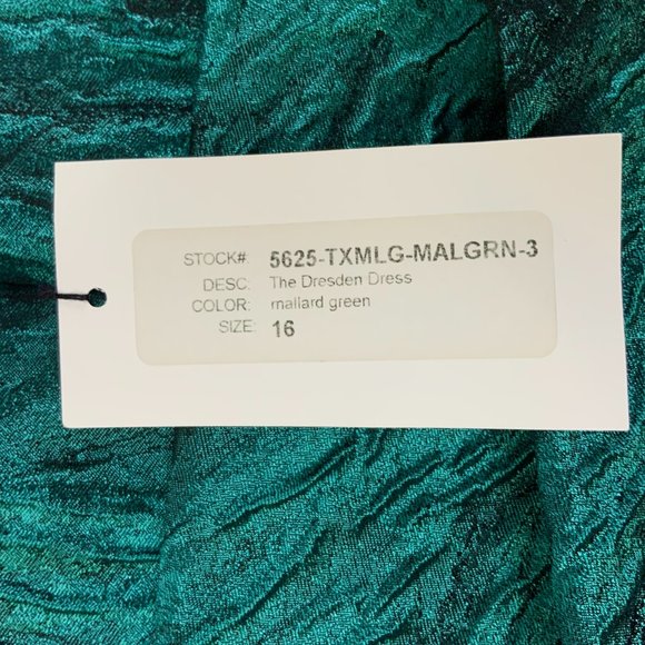 New Siri The Dresden Special Occasion Emerald Green Sleeveless Dress Size 16 - Picture 7 of 16